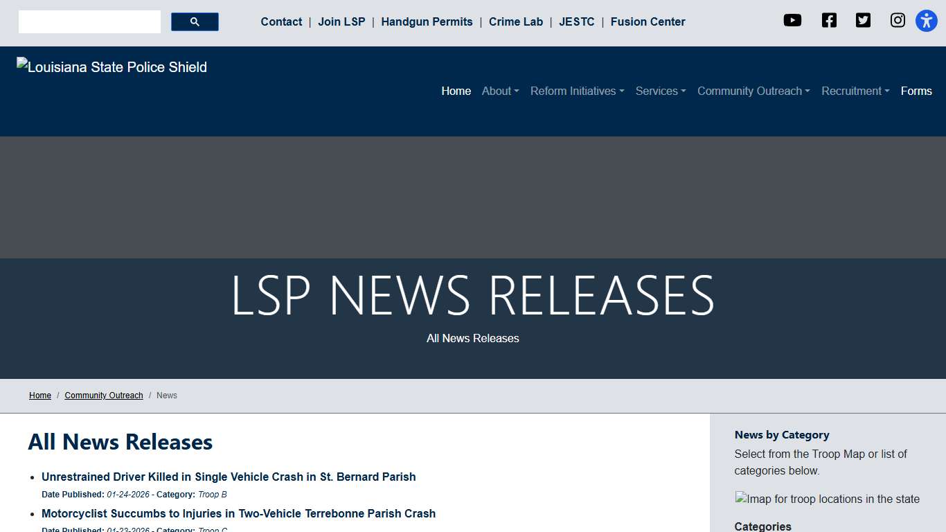 News - Louisiana State Police