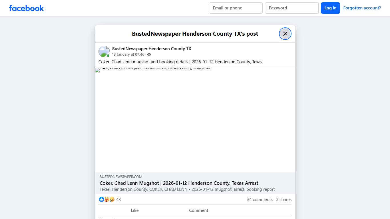 Coker, Chad Lenn... - BustedNewspaper Henderson County TX Facebook